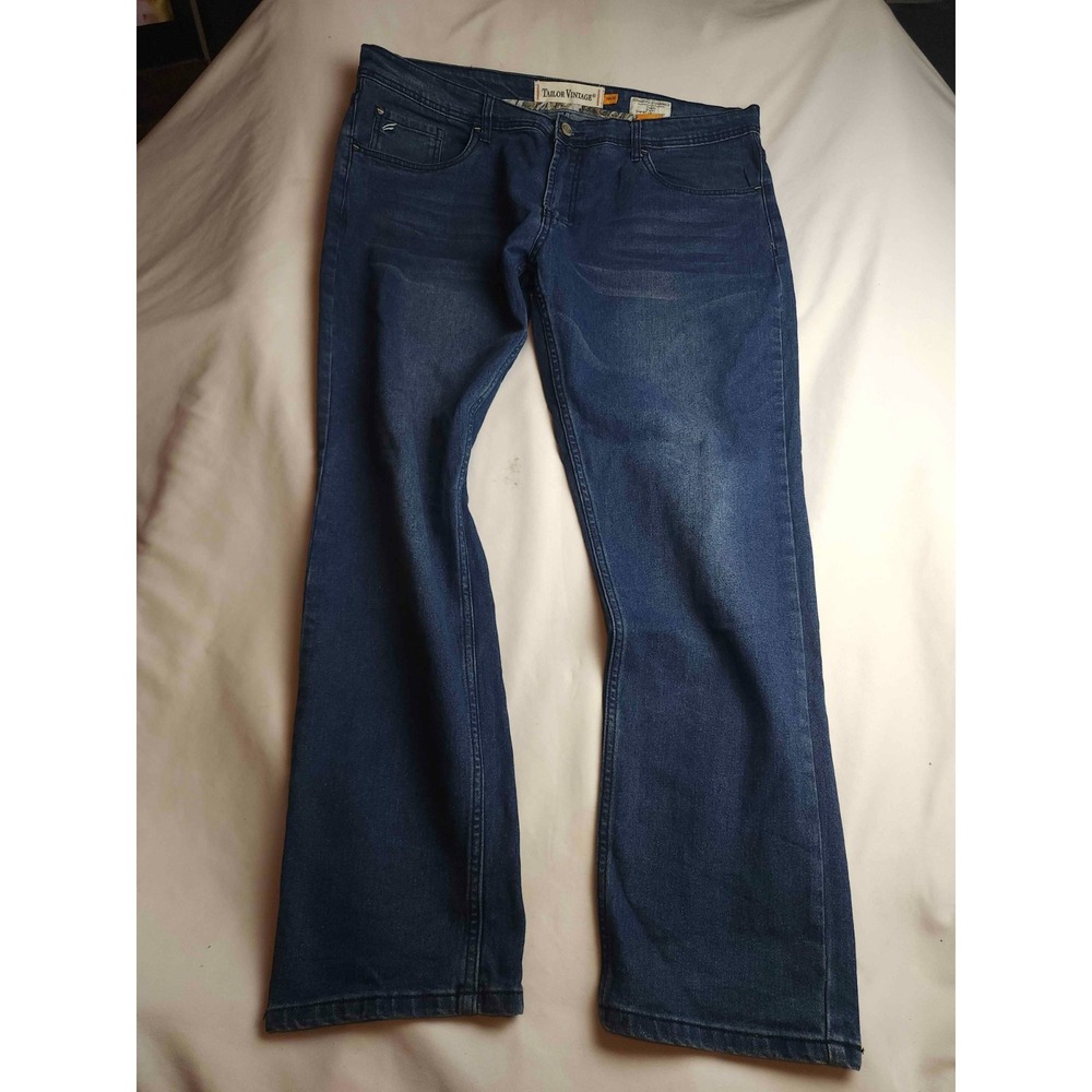 Tailor Vintage Canaan Jeans Mens Size 38x30 Blue Denim Slim Fit Comfort Stretch